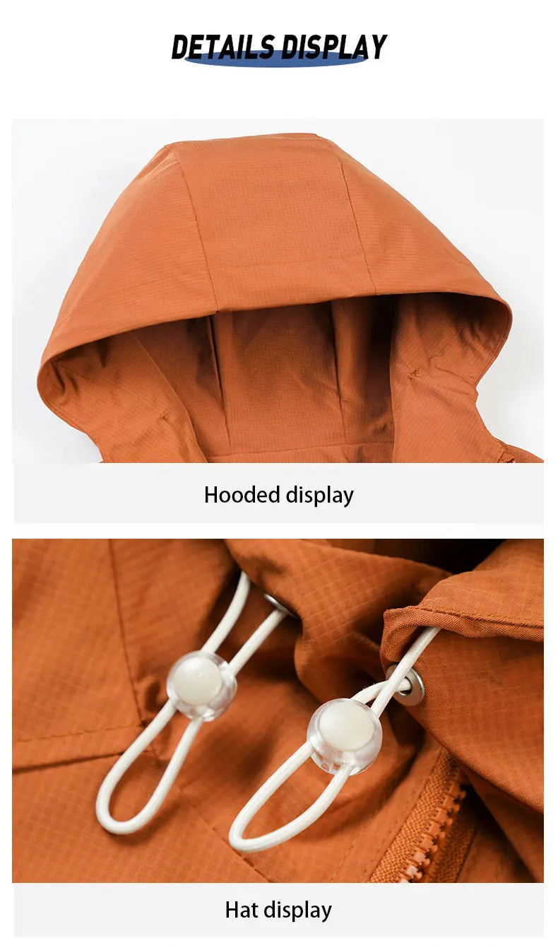 New Men Spring Autumn Waterproof Casual Versatile Top Japanese Korean Streetwear Fashion Loose Pullover Half Zip Hooded Jacket