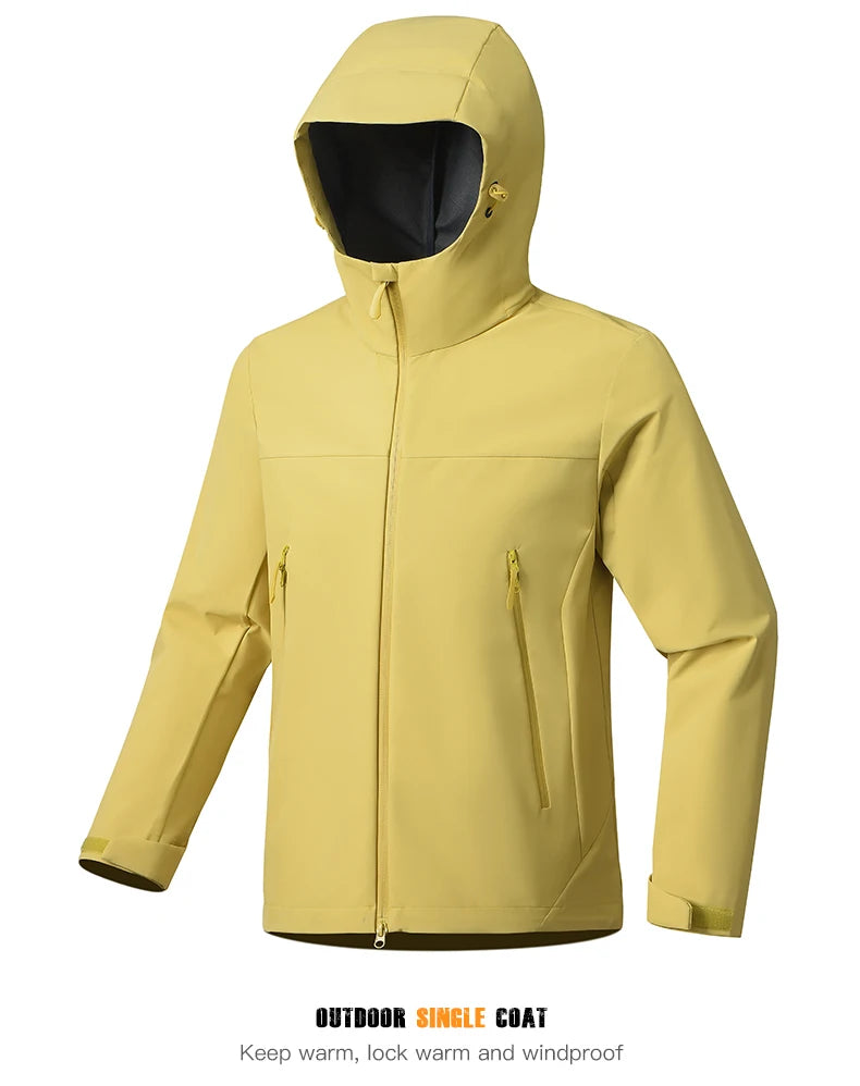 EUMERGX Men's Women's Waterproof Jacket Hiking Trekking Windbreaker Unisex Outdoor Sporty Rain Coat Windproof Climbing Clothes
