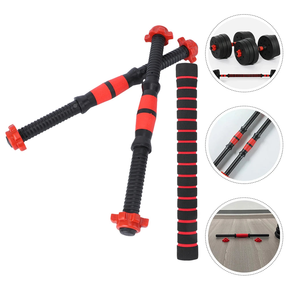 1 set Dumbbell Bar 40cm Steel PVC Material Non Slip Handle Durable Practical Weightlifting Equipment Rod Connection System