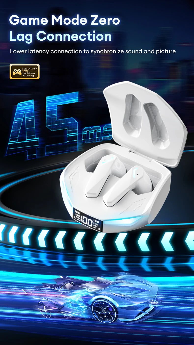 Original Lenovo XT53 Earphone Wireless Upgrade Bluetooth 5.4 Headphones Noise Reduction LED Earbuds Low Latency Gaming Headset