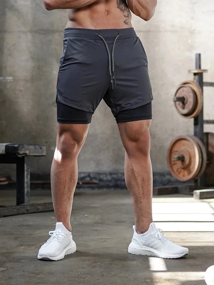 Camo Running Shorts Men Gym Sports Shorts 2 In 1 Quick Dry Workout Training Gym Fitness Jogging Short Pants Summer Men Shorts