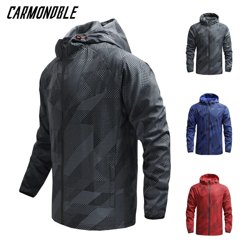 New Summer Men Hooded Jackets Anti-UV Hooded Trekking Jogging Long Sleeve Windbreaker Wear-resistant Mountain Coat Jacket Hombre