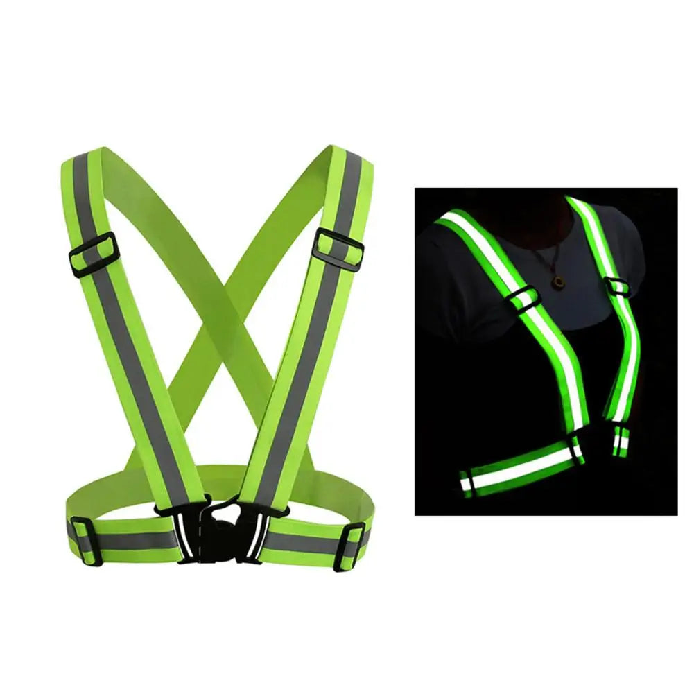 Reflective Safety Vests Lightweight Adjustable Elastic Vest Jacket Hi Vis Reflective Strips for Traffic Control Running Cycling