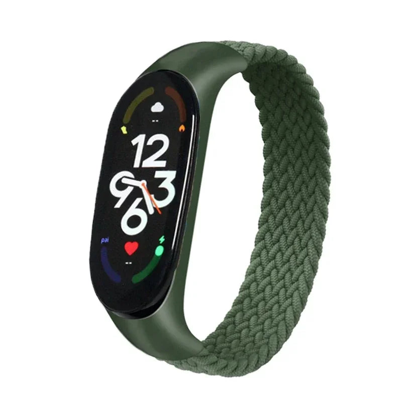 Braided Solo Loop for xiaomi Mi band 7 Watch Strap Nylon watchband NFC Bracelet smart Miband6 belt correa on Mi band 7 6 5 4 3