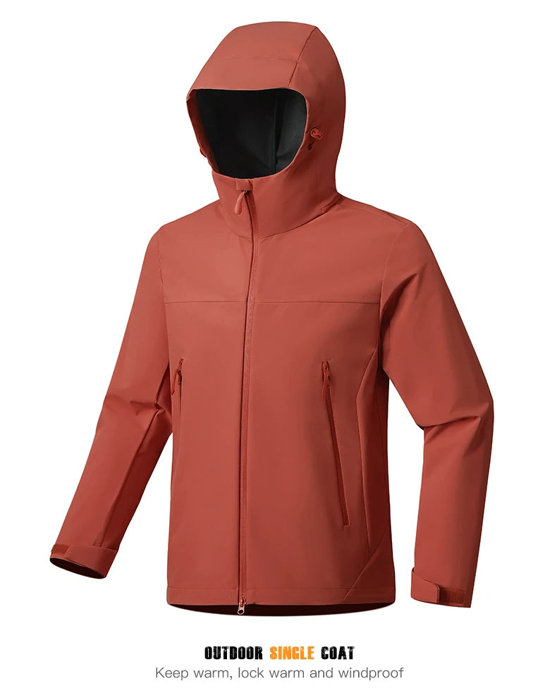 EUMERGX Men's Women's Waterproof Jacket Hiking Trekking Windbreaker Unisex Outdoor Sporty Rain Coat Windproof Climbing Clothes