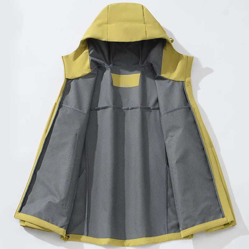 EUMERGX Men's Women's Waterproof Jacket Hiking Trekking Windbreaker Unisex Outdoor Sporty Rain Coat Windproof Climbing Clothes