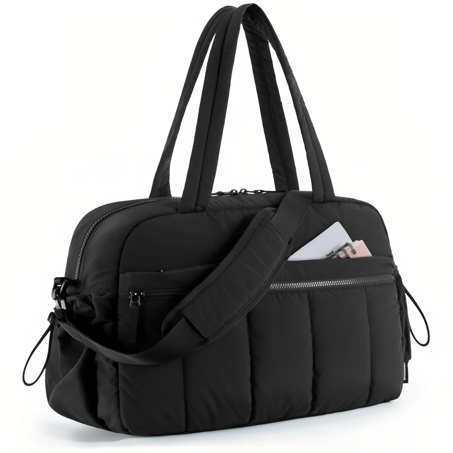Expandable Travel Duffel Bag - Stylish oversized shoe compartment portable gym bag that folds lightweight duffle-tan