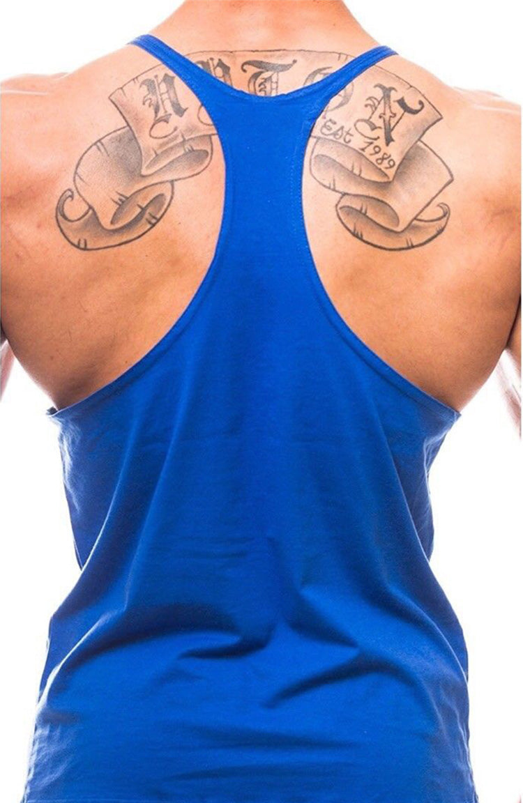 Men's Fitness Bodybuilding Tank Tops Brand Gym Sportswear Cotton Breathable Workout Muscle Vests Summer Sleeveless Y Back Shirt
