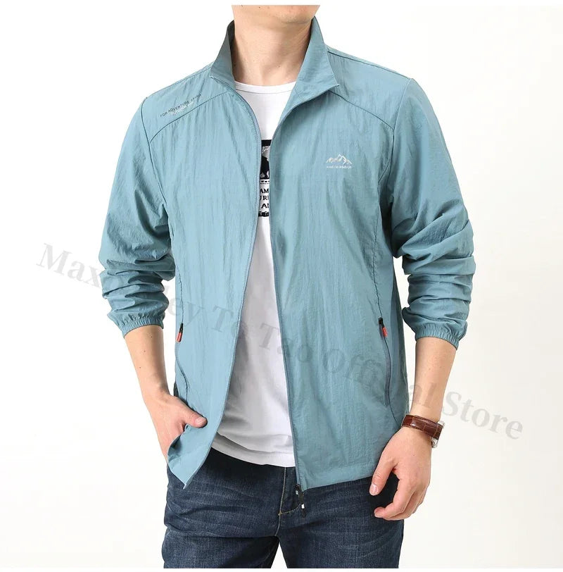 Men's Summer Skin Quick Dry Hiking Jacket Waterproof Sun UV Protection Coats Men Outdoor Sports Fishing Camping Running Jacket