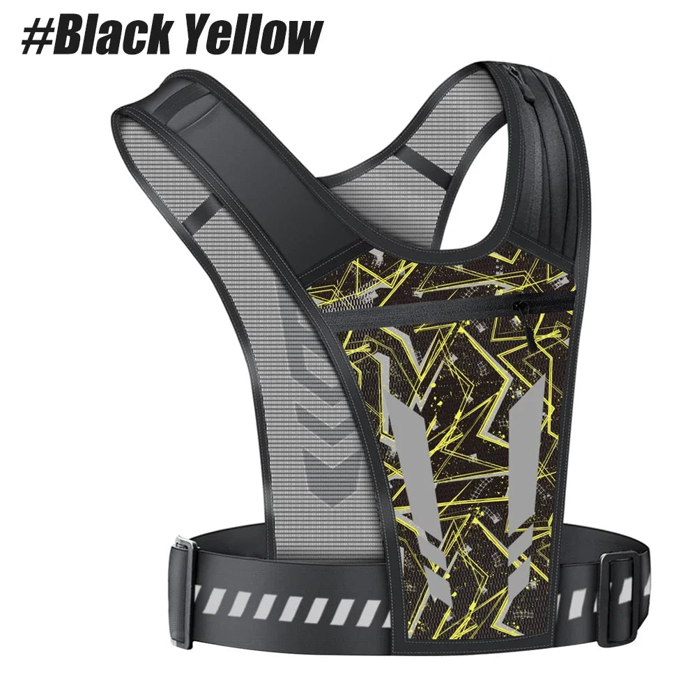 Reflective Running Phone Holder Vest for Men and Women, Jogging, Walking, Exercise,Gym, Workout, 1Pc Adjustable Strap Key Pocket