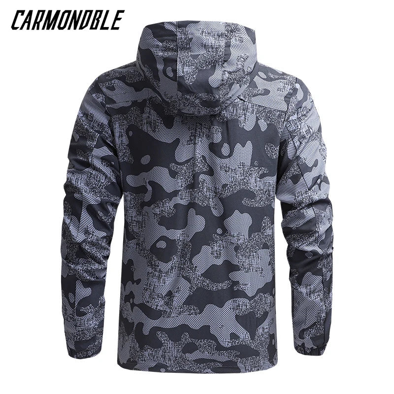 New Summer Men Hooded Jackets Anti-UV Hooded Trekking Jogging Long Sleeve Windbreaker Wear-resistant Mountain Coat Jacket Hombre