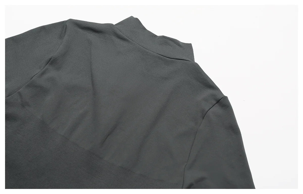 Zipper Jacket Women Crop Tops Yoga T-shirts Solid Sports Top Long Sleeve Running Shirts Sexy Quick Dry Fitness Gym Sport Wear