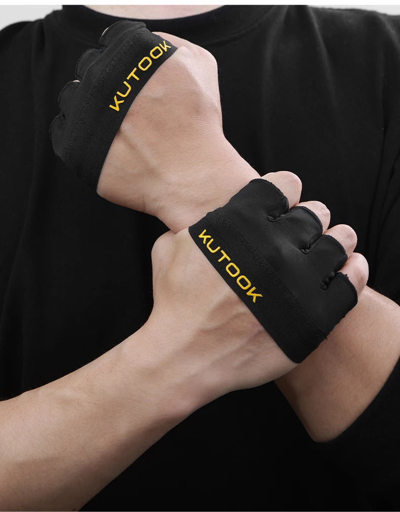 KUTOOK Men's And Women's Fitness Four Fingers Gloves Breathable Anti-slip Shock Absorption Yoga Dumbbell Cycling Sports Gloves