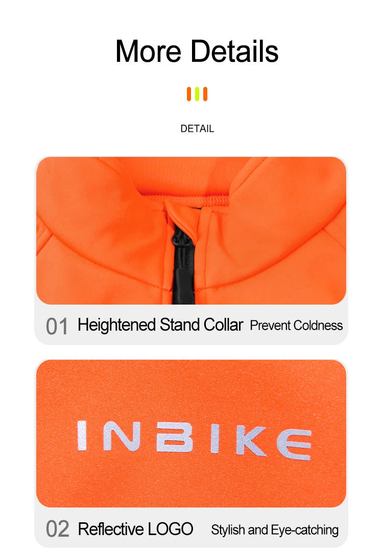 INBIKE Winter Women Cycling Jackets Thermal Fleece Biking Clothes Bicycle Road Bike Windbreaker MTB Reflective Jacket  for Women