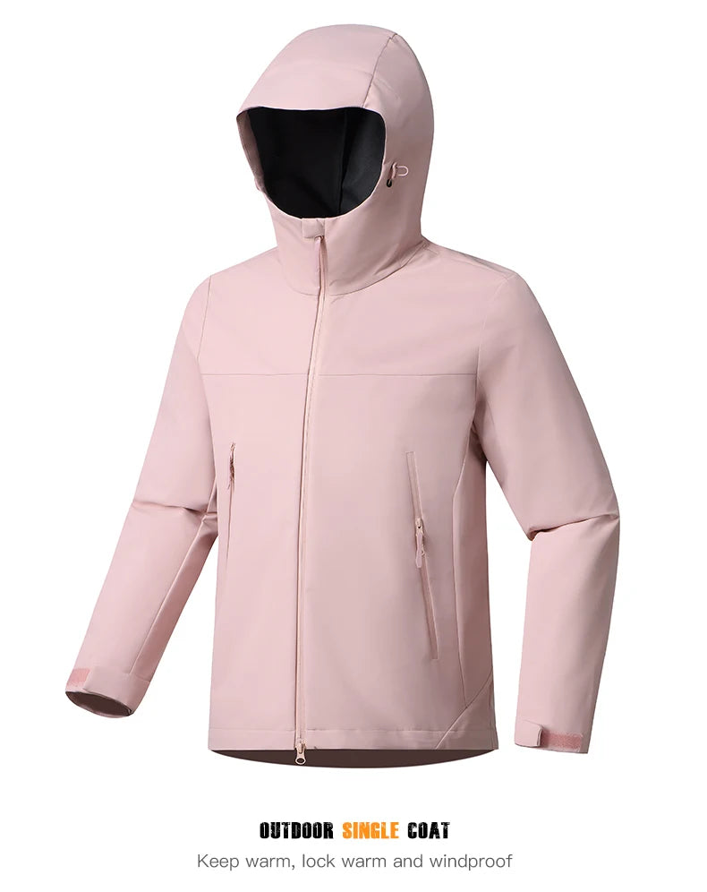 EUMERGX Men's Women's Waterproof Jacket Hiking Trekking Windbreaker Unisex Outdoor Sporty Rain Coat Windproof Climbing Clothes
