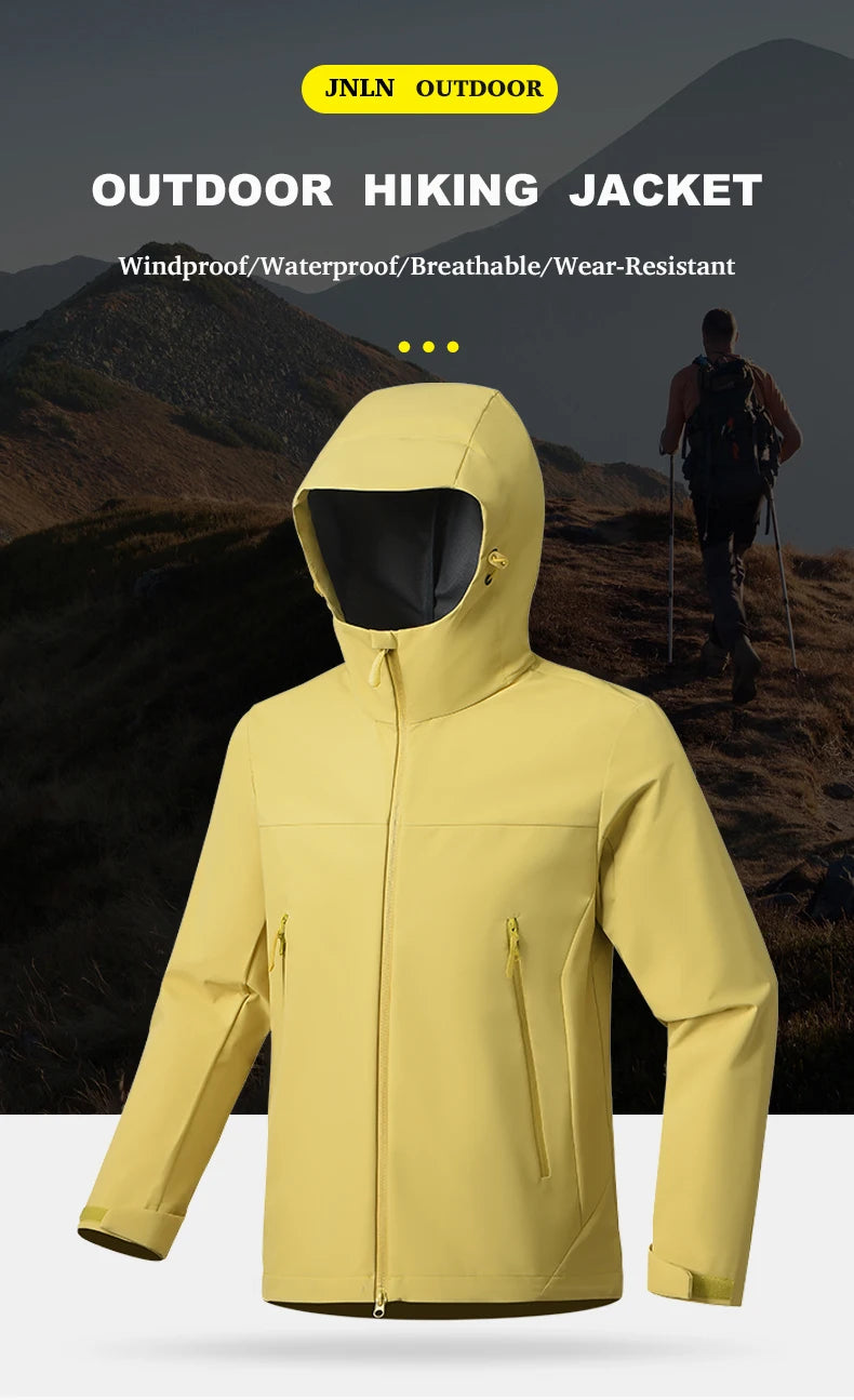 EUMERGX Men's Women's Waterproof Jacket Hiking Trekking Windbreaker Unisex Outdoor Sporty Rain Coat Windproof Climbing Clothes
