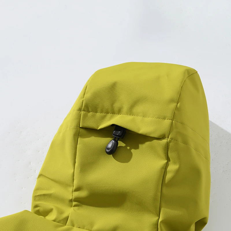 EUMERGX Unisex Waterproof Windbreaker Jacket - Single-Layer Raincoat for Hiking, Camping - Certified Moderate Rain Protection
