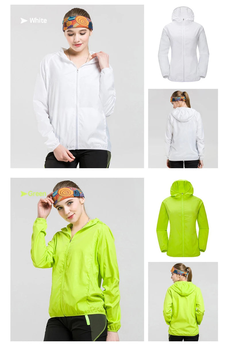 JNLN Camping Rain Jacket Men Women Waterproof Sun Protection Clothing Fishing Hunting Clothes Quick Dry Windbreaker With Pocket