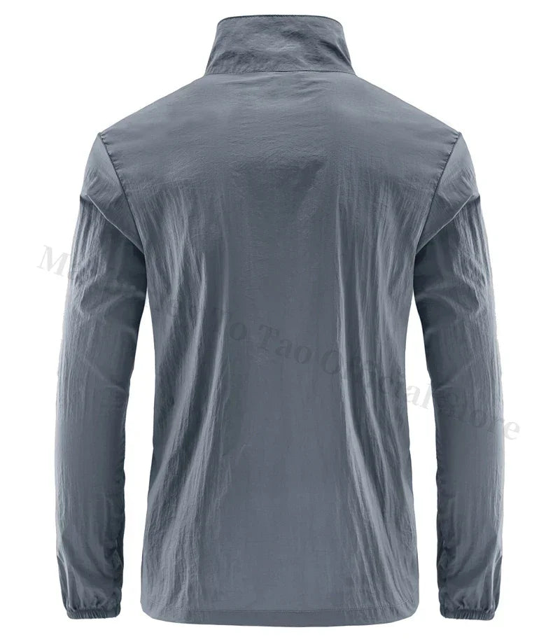 Men's Summer Skin Quick Dry Hiking Jacket Waterproof Sun UV Protection Coats Men Outdoor Sports Fishing Camping Running Jacket