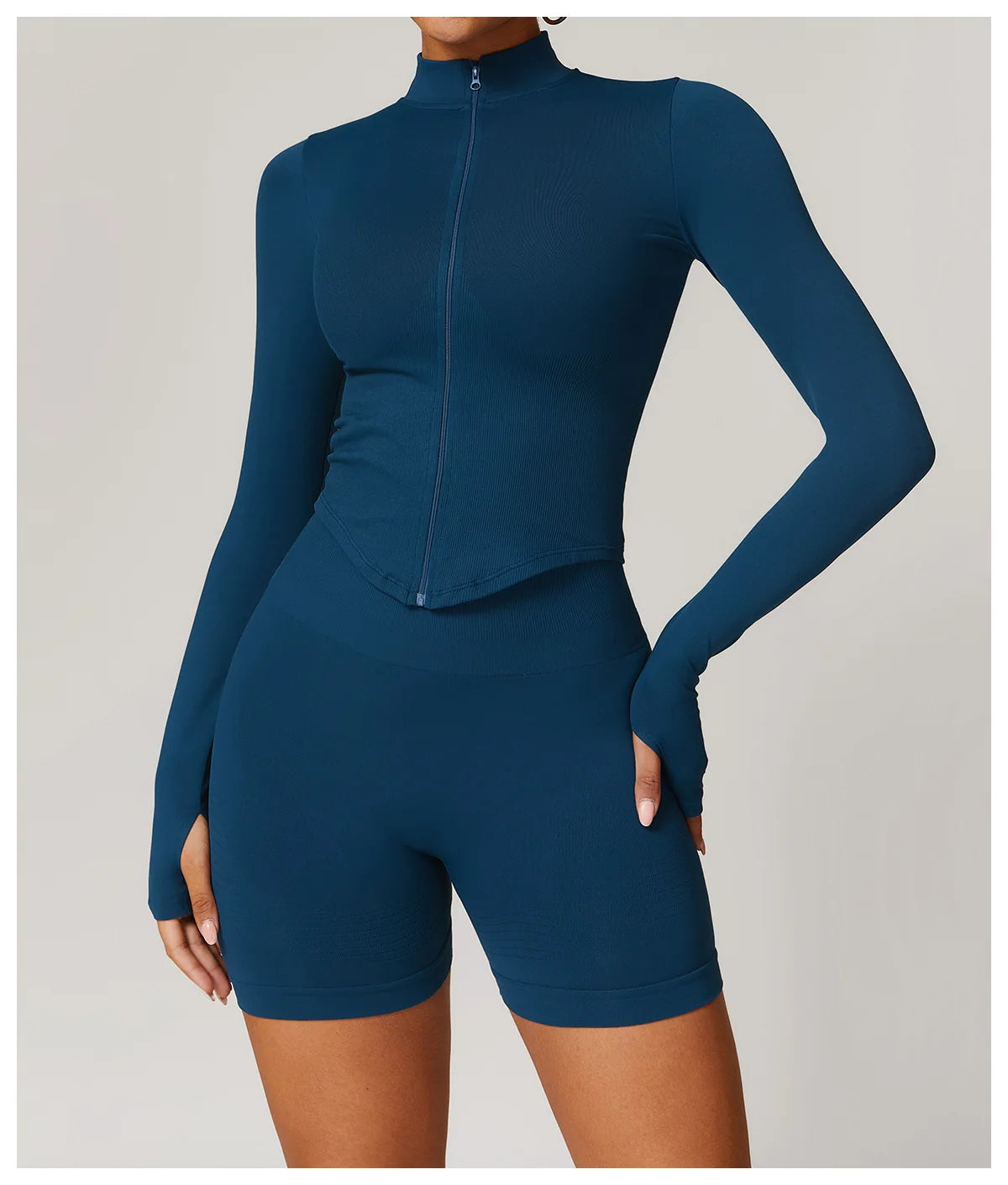 Zipper Jacket Women Crop Tops Yoga T-shirts Solid Sports Top Long Sleeve Running Shirts Sexy Quick Dry Fitness Gym Sport Wear