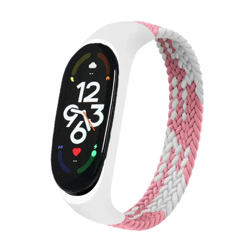 Braided Solo Loop for xiaomi Mi band 7 Watch Strap Nylon watchband NFC Bracelet smart Miband6 belt correa on Mi band 7 6 5 4 3