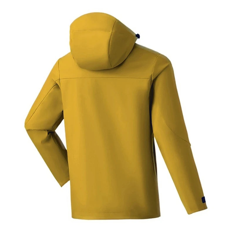 EUMERGX Unisex Waterproof Windbreaker Jacket - Single-Layer Raincoat for Hiking, Camping - Certified Moderate Rain Protection