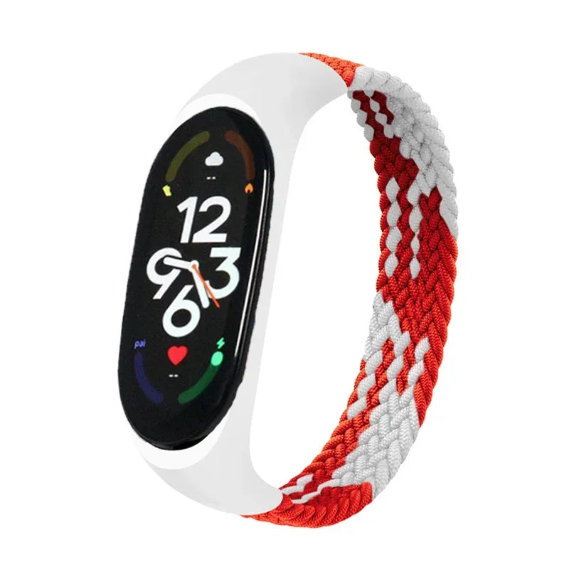 Braided Solo Loop for xiaomi Mi band 7 Watch Strap Nylon watchband NFC Bracelet smart Miband6 belt correa on Mi band 7 6 5 4 3
