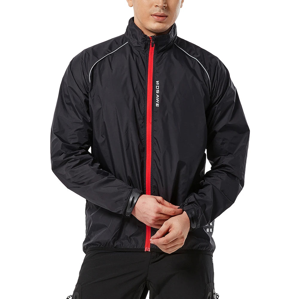 WOSAWE Men's Windbreaker Cycling Jacket Reflective Windproof Waterproof Mountain Bike MTB Jacket Running Riding Bicycle Jerseys