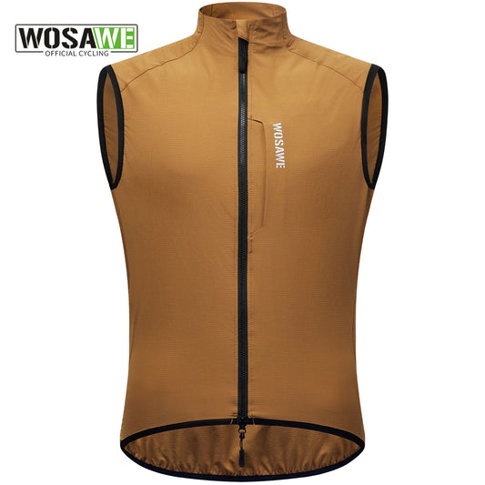 WOSAWE Lightweight Cycling Vest Men Women Reflective Windproof MTB Bike Windbreaker Mesh Back Running Gilet Wind Vest Jacket