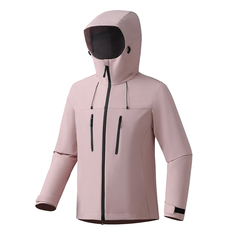 EUMERGX Unisex Waterproof Windbreaker Jacket - Single-Layer Raincoat for Hiking, Camping - Certified Moderate Rain Protection