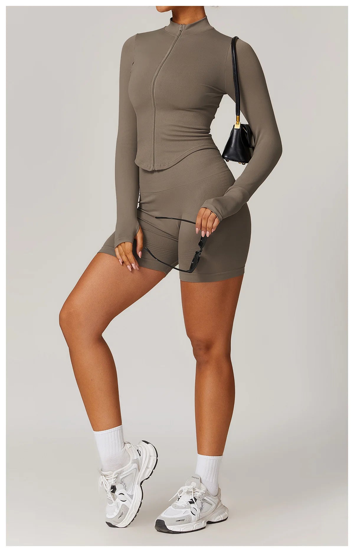 Zipper Jacket Women Crop Tops Yoga T-shirts Solid Sports Top Long Sleeve Running Shirts Sexy Quick Dry Fitness Gym Sport Wear