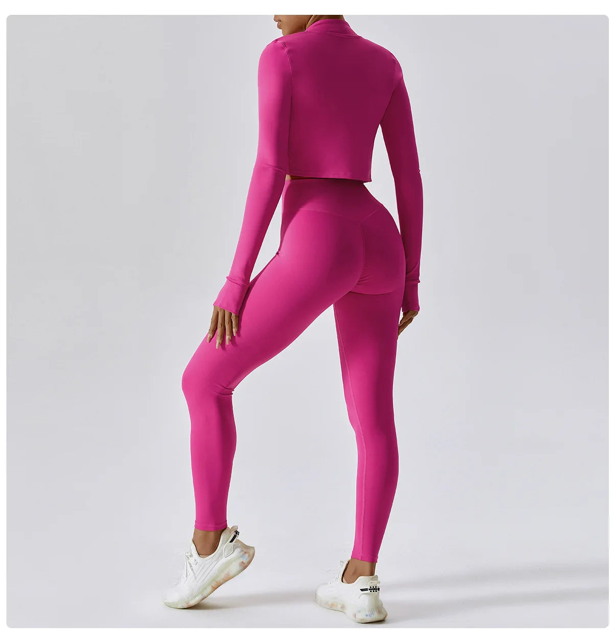 Women Zip Yoga Jacket Outdoor Running Sports Jacket Gym Push Up Fitness Long Sleeved Jacket Quick Drying Thumb Button Yoga Top