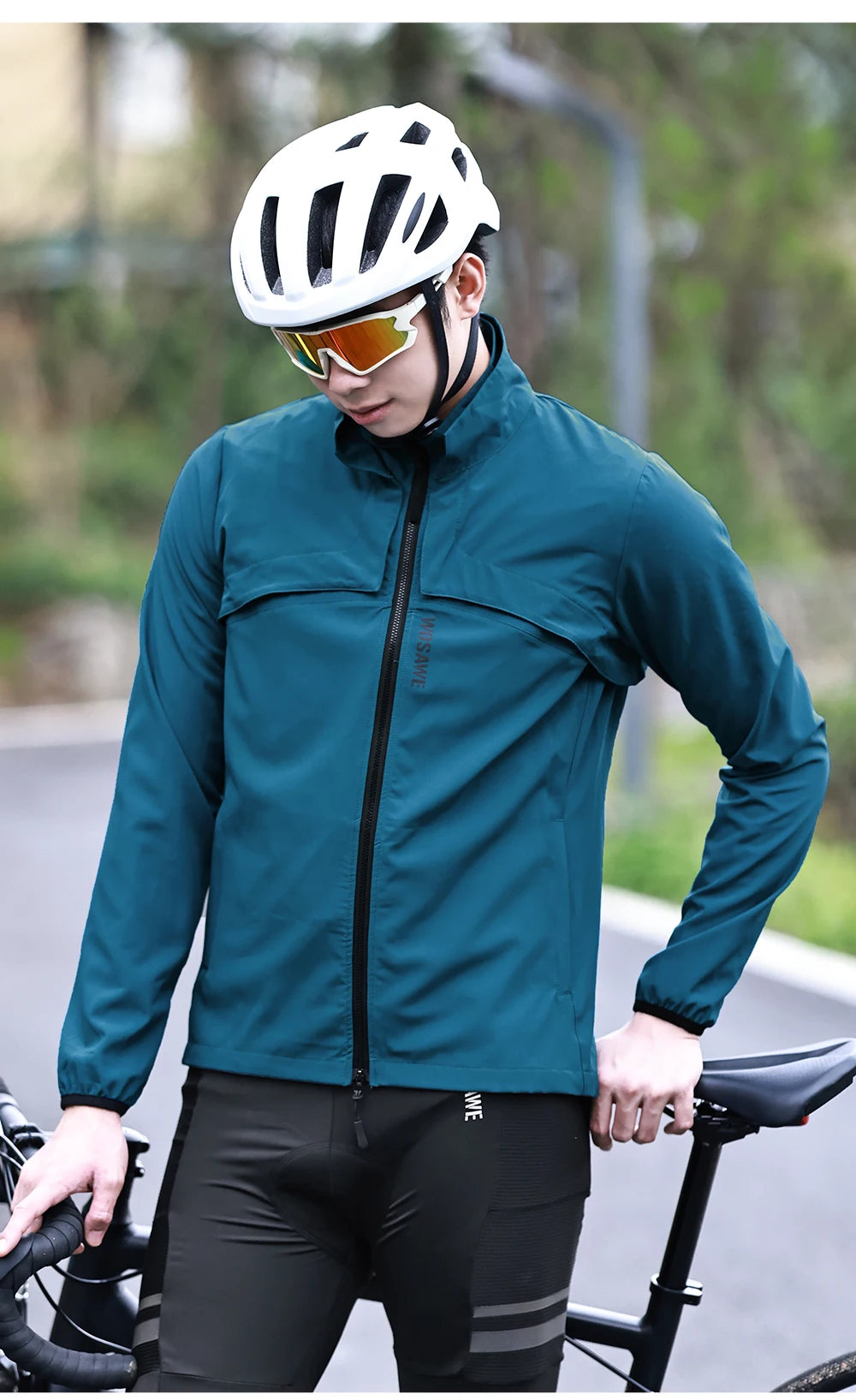 WOSAWE Windproof Waterproof Ultralight Cycling Jacket MTB Bicycle Long Sleeve Windbreaker Detachable Sleeveless Bike Coat
