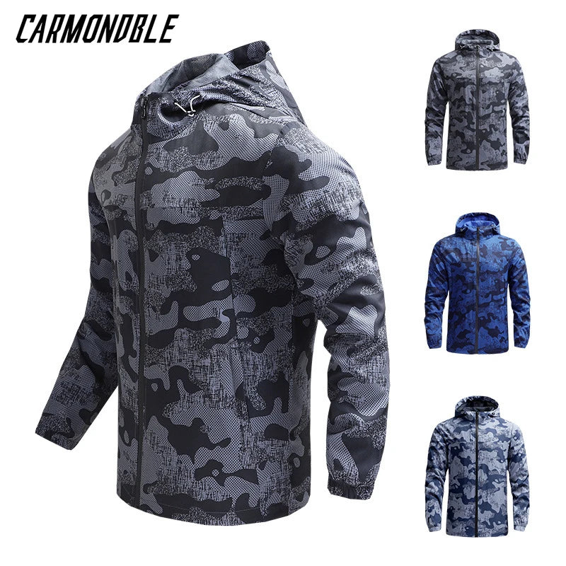 New Summer Men Hooded Jackets Anti-UV Hooded Trekking Jogging Long Sleeve Windbreaker Wear-resistant Mountain Coat Jacket Hombre