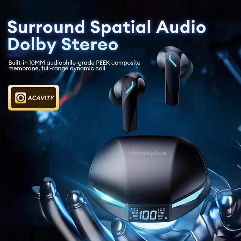 Original Lenovo XT53 Earphone Wireless Upgrade Bluetooth 5.4 Headphones Noise Reduction LED Earbuds Low Latency Gaming Headset