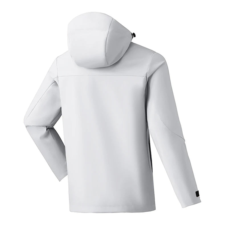 EUMERGX Unisex Waterproof Windbreaker Jacket - Single-Layer Raincoat for Hiking, Camping - Certified Moderate Rain Protection