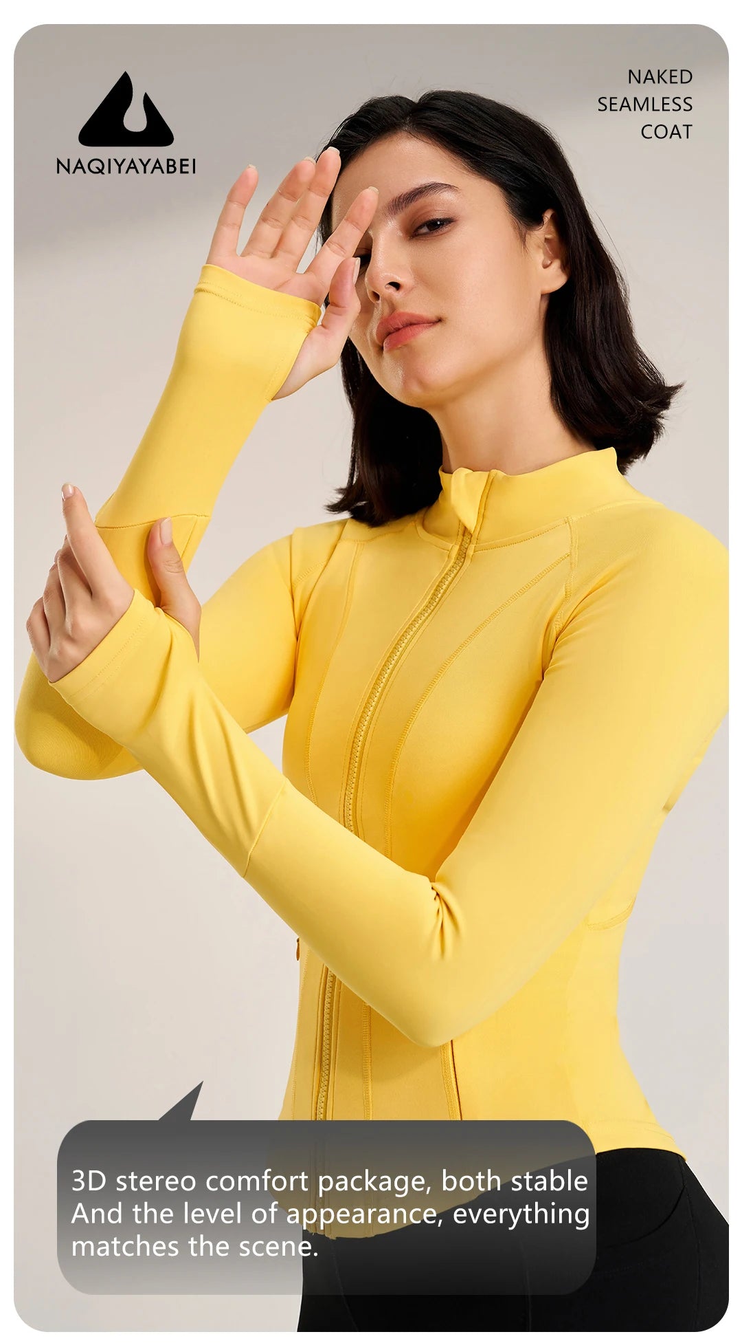 Women's Sport Jackets Zipper Slim Yoga Coat Quick Dry Running Jacket Elastic Long Sleeve Thumb Hole Gym Fitness Top