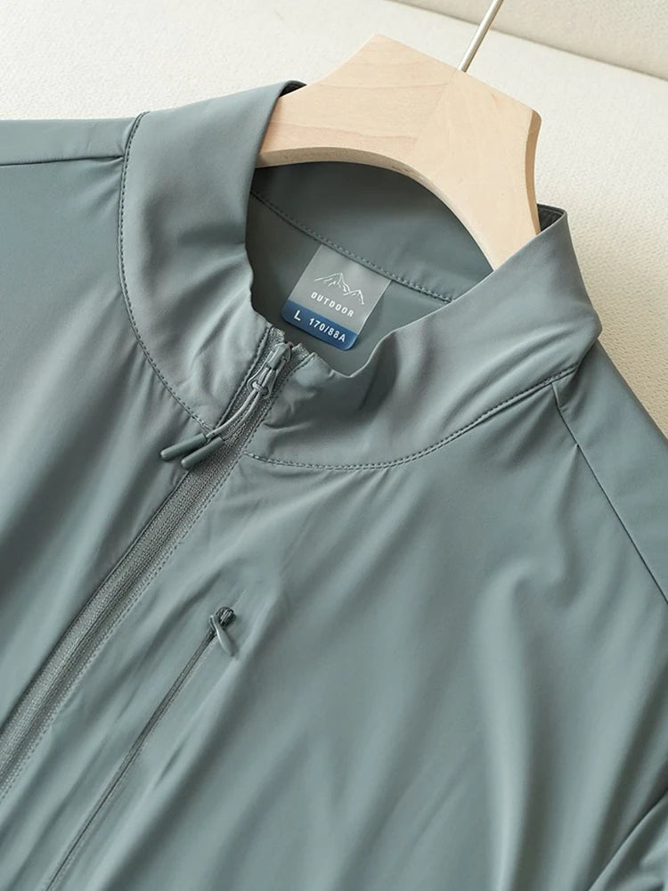 Summer UPF50+ Men's Jacket UV Protection Ice Silk Skin Coats Breathable Quick Dry Stretch Nylon Sunscreen Windbreaker Jackets