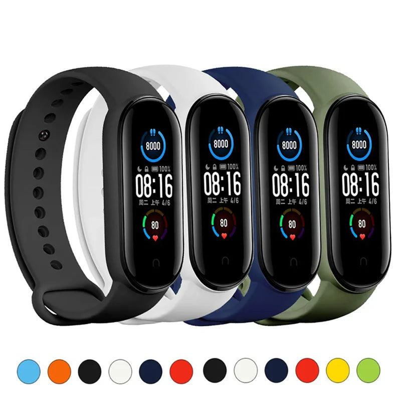 Silicone strap for Xiaomi Mi Band 7 bracelet wrist Miband 5 6 NFC Replacement pulsera Sport correa mi band 7 6 3 4 5 Watchband