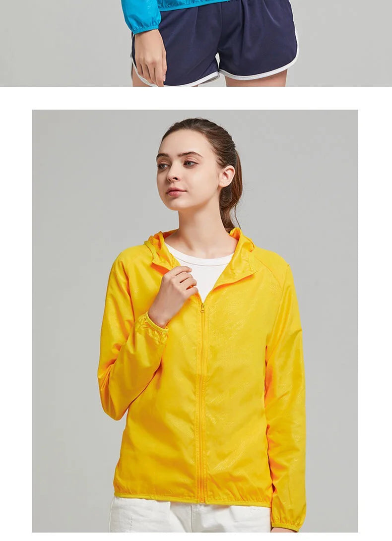 JNLN Camping Rain Jacket Men Women Waterproof Sun Protection Clothing Fishing Hunting Clothes Quick Dry Windbreaker With Pocket