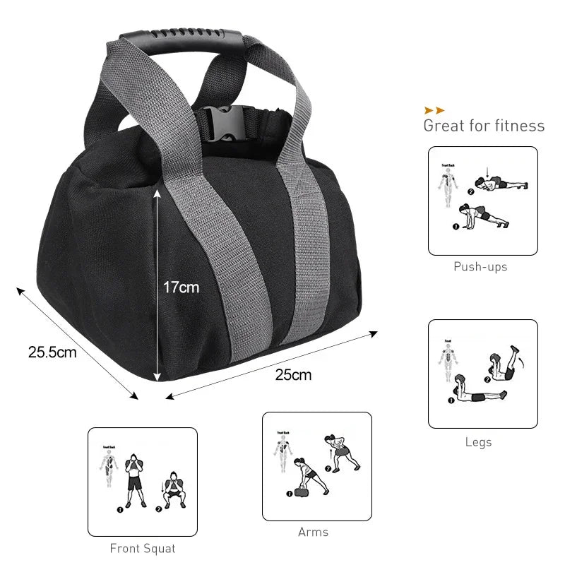 Kettlebell Weightlifting Training Sandbag Adjustable Soft Canvas Heavy Duty Fillable Sand Bag Dumbbell Home Fitness Equipment
