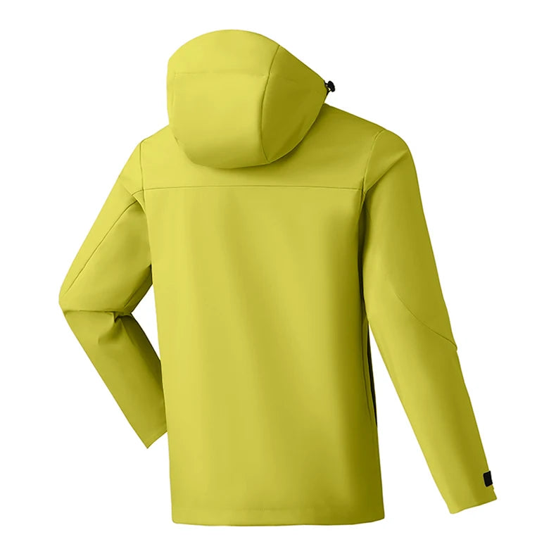 EUMERGX Unisex Waterproof Windbreaker Jacket - Single-Layer Raincoat for Hiking, Camping - Certified Moderate Rain Protection