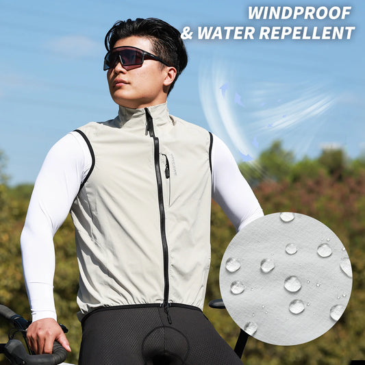 WOSAWE Lightweight Cycling Vest Men Women Reflective Windproof MTB Bike Windbreaker Mesh Back Running Gilet Wind Vest Jacket
