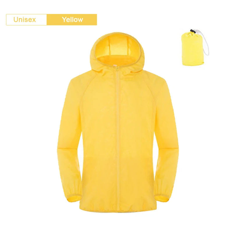 JNLN Camping Rain Jacket Men Women Waterproof Sun Protection Clothing Fishing Hunting Clothes Quick Dry Windbreaker With Pocket