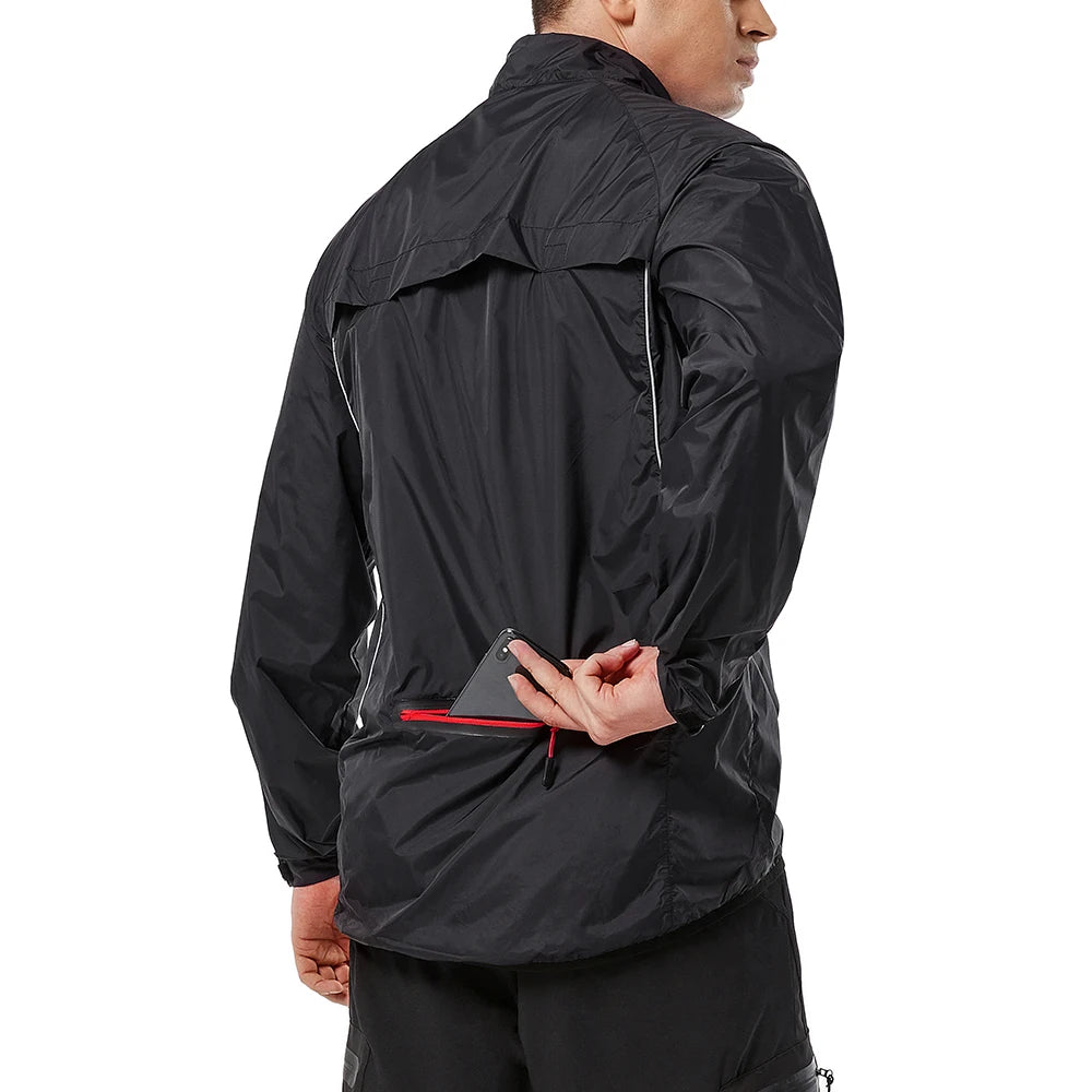 WOSAWE Men's Windbreaker Cycling Jacket Reflective Windproof Waterproof Mountain Bike MTB Jacket Running Riding Bicycle Jerseys