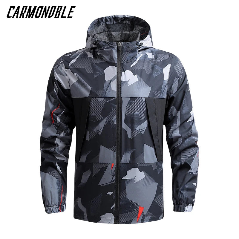 New Summer Men Hooded Jackets Anti-UV Hooded Trekking Jogging Long Sleeve Windbreaker Wear-resistant Mountain Coat Jacket Hombre