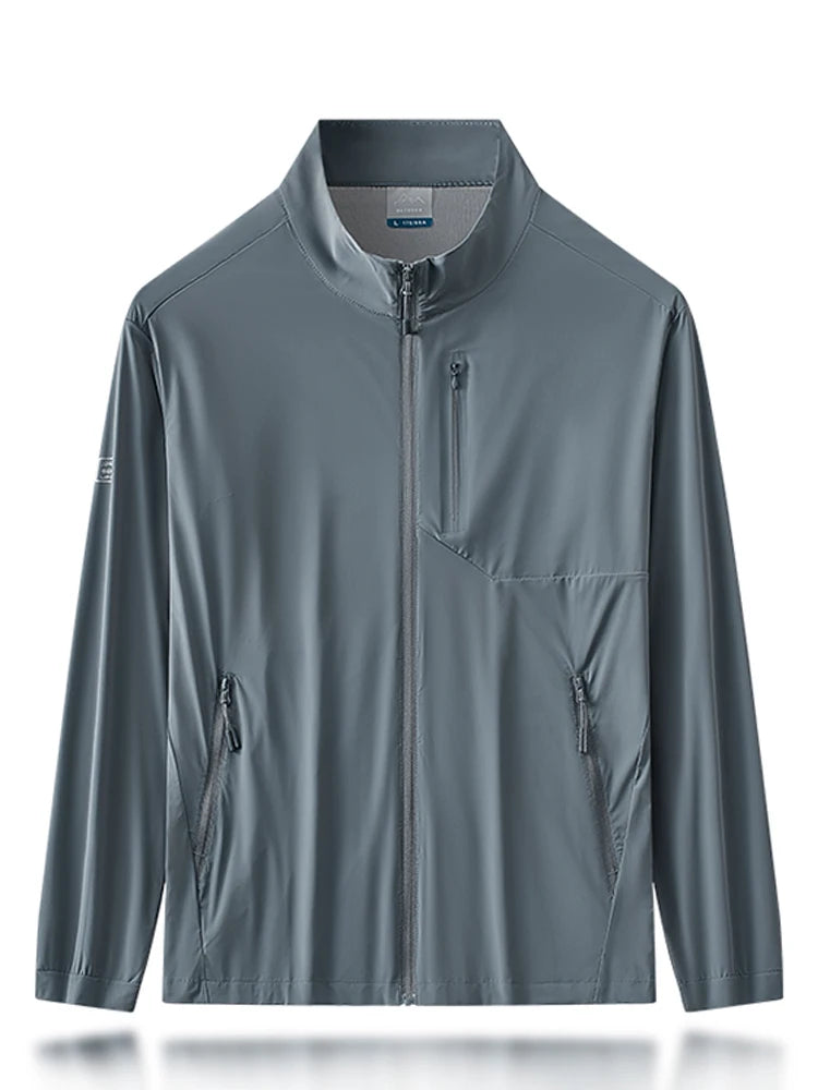 Summer UPF50+ Men's Jacket UV Protection Ice Silk Skin Coats Breathable Quick Dry Stretch Nylon Sunscreen Windbreaker Jackets