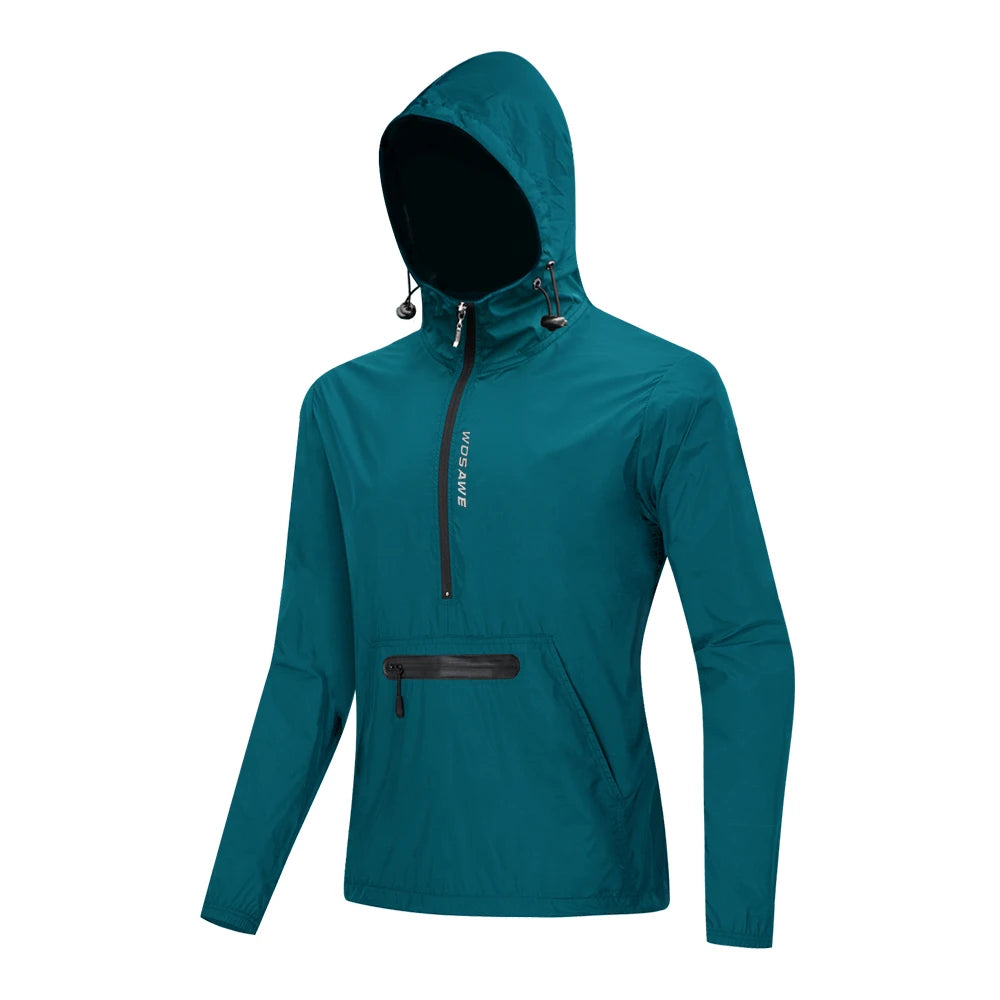 WOSAWE Men Running Jacket Reflective Windproof Waterproof Mountain Bike MTB Wind Coat Riding Bicycle Cycling Windbreaker