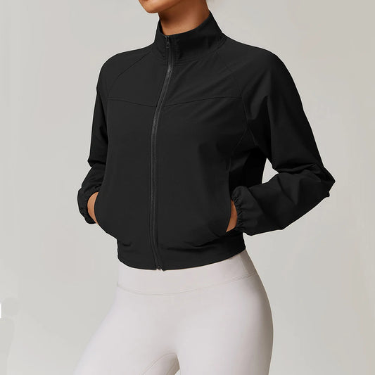 Women's Jacket Long Sleeved Outdoor Fitness Coat Yoga Crop Tops Gym Clothes Sports Tops Jacket Yoga Shirt Workout Sweatshirts