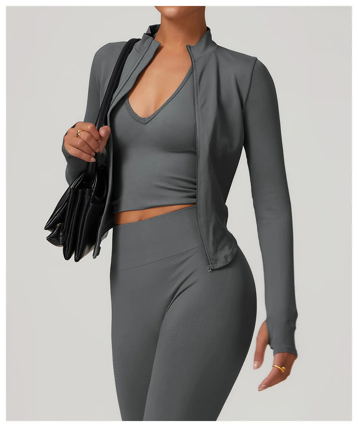Zipper Jacket Women Crop Tops Yoga T-shirts Solid Sports Top Long Sleeve Running Shirts Sexy Quick Dry Fitness Gym Sport Wear